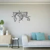 Decoração Metalica Mapa Do Mundo 20, Preto, 111X1,5X74 Cm, Epikasa