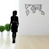 Decoração Metalica Mapa Do Mundo 21, Preto, 140X1,5X80 Cm, Epikasa