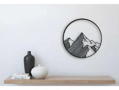 Decoração Metalica Montanha 9, Preto, 50X1,5X50 Cm, Epikasa