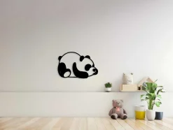 Decoração Metalica Panda 2, Preto, 50X1,5X35 Cm, Epikasa