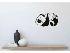 Decoração Metalica Panda 3, Preto, 52X1,5X31 Cm, Epikasa