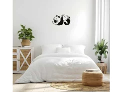 Decoração Metalica Panda 3, Preto, 52X1,5X31 Cm, Epikasa