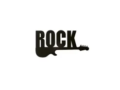 Decoração Metalica Rock 2, Preto, 50X1,5X25 Cm, Epikasa