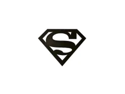 Decoração Metalica Superman, Preto, 40X1,5X31 Cm, Epikasa