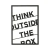 Decoração Metalica Think Outside The Box 2, Preto, 50X1,5X70 Cm, Epikasa