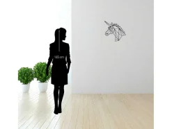 Decoração Metalica Unicornio, Preto, 53X1,5X50 Cm, Epikasa