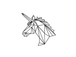 Decoração Metalica Unicornio, Preto, 53X1,5X50 Cm, Epikasa