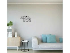 Decoração Metalica Urso 4, Preto, 55X1,5X30 Cm, Epikasa