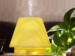 Diffuseur D'Aromes Ultrasonique 12W Avec Led En Bois Jaune