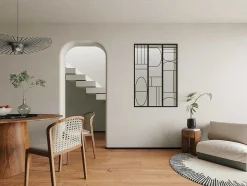 Divisória De Atelier Aluminio Termolacado Estilo Art Deco 90X130 Cm, Preto - Coubarta