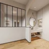 Divisória De Atelier Aluminio Vidro Fosco 150X130 Cm Preto - Bayview