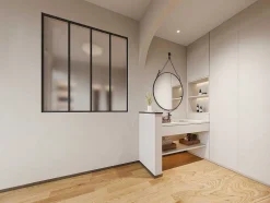 Divisória De Atelier Aluminio Vidro Fosco 120X130 Cm Preto - Bayview