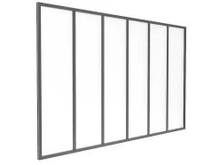 Divisória De Atelier Aluminio Termolacado E Vidro Fosco 180X105 Cm, Preto - Bayview