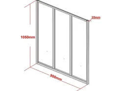 Divisória De Atelier Em Aluminio Termolacado Branco De 90X105 Cm - Bayview