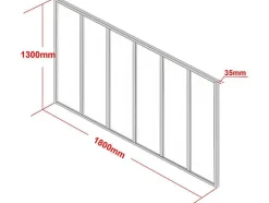 Divisória De Atelier Em Aluminio Termolacado Branco De 180X130 Cm - Bayview