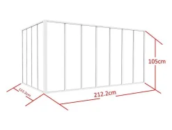Divisória De Canto De Atelier Em Aluminio Termolacado C210 X L120 X A105 Cm Branco - Bayview