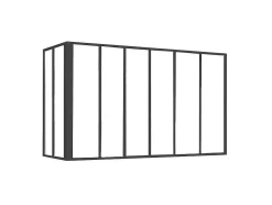 Divisória De Canto De Atelier Em Aluminio Termolacado C180 X L60 X A130 Cm Preto - Bayview