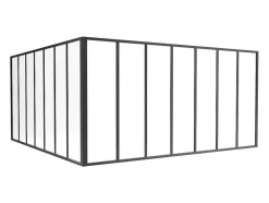 Divisória De Canto De Atelier Em Aluminio Termolacado C210 X L210 X A105 Cm Preto - Bayview