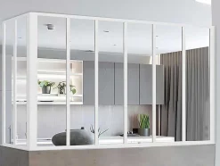 Divisória De Canto De Atelier Em Aluminio Termolacado C180 X L60 X A130 Cm Preto - Bayview