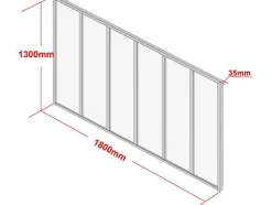 Divisória De Canto De Atelier Em Aluminio Termolacado C180 X L60 X A130 Cm Preto - Bayview