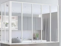 Divisória De Canto De Atelier Em Aluminio Termolacado C150 X L60 X A130 Cm Preto - Bayview