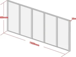 Divisória De Canto De Atelier Em Aluminio Termolacado C150 X L60 X A130 Cm Preto - Bayview