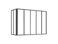 Divisória De Canto De Atelier Em Aluminio Termolacado C150 X L60 X A130 Cm Preto - Bayview