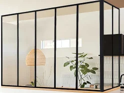 Divisória De Canto De Atelier Em Aluminio Termolacado C150 X L60 X A130 Cm Preto - Bayview