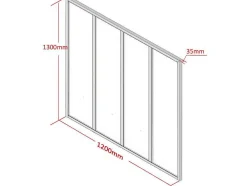 Divisória De Canto De Atelier Em Aluminio Termolacado C150 X L60 X A130 Cm Preto - Bayview