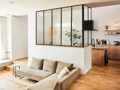Divisória De Canto De Atelier Em Aluminio Termolacado C150 X L60 X A130 Cm Preto - Bayview