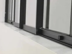 Divisória De Correr Em Aluminio Termolacado Preto 180X105 Cm - Ravena
