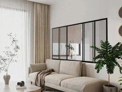 Divisória De Correr Em Aluminio Termolacado Preto 180X105 Cm - Ravena