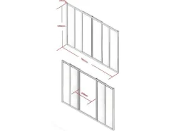 Divisória De Correr Em Aluminio Termolacado Preto 180X105 Cm - Ravena