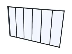 Divisória De Vidro Bayview Em Aluminio Termolacado Preto - 180X130 Cm