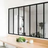 Divisória De Vidro Em Aluminio Termolacado 210 X 105 Cm Preto - Bayview