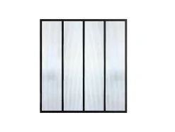 Divisória De Vidro Para Atelie Em Aluminio Termolacado E Vidro Temperado Texturado De 120X130 Cm Cor Preto - Vietra