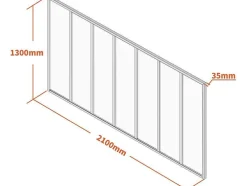 Divisória De Vidro Para Atelier Em Aluminio Termolacado 210X130 Cm Branco - Bayview