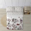 Drap De Dessus 100% Coton 1 Piece Blanc A Fleurs Pastels 220X240