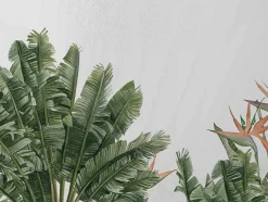 Drap De Dessus 100% Coton 1 Piece Blanc A Motifs Jungle 260 X 240