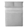 Drap De Dessus 100% Coton 1 Piece Gris A Motifs 155X240