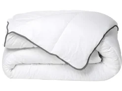 Edredão Caline Toque Seda 220 X 240 Cm 250 G/M Branco Vies Cinza - Biesya