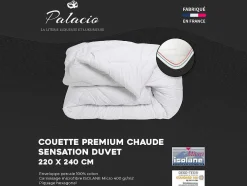 Edredão Sensacao Penas Em Percal De Algodao 91 Fios/Cm 220 X 240 Cm 400 G/M Branco - Auxence