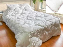 Edredão Sensacao Penas Em Percal De Algodao 91 Fios/Cm 220 X 240 Cm 400 G/M Branco - Auxence