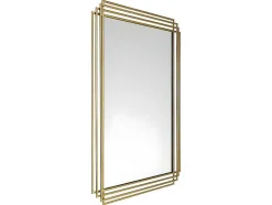 Espelho Art Deco Em Metal De C.80 X A. 110 Cm Cor Dourado - Samba