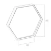 Espelho De Parede Hexagonal Com Moldura De Madeira Folheada A Nogueira. 3039