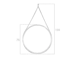Espelho Pendurado Circular Com Moldura De Madeira Folheada A Nogueira 3038