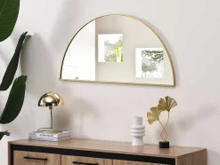 Espelho Semicirculo Design Em Metal C50 X A100 Cm Dourado - Gavra