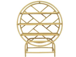Estante Com 3 Prateleiras Em Rotim E Bambu Cor Natural - Setha