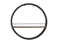 Estante De Parede Com 1 Prateleira Mdf E Metal C50 X L13 X A50 Cm Cor Preta - Moha