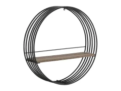 Estante De Parede Com 1 Prateleira Mdf E Metal C50 X L13 X A50 Cm Cor Preta - Moha